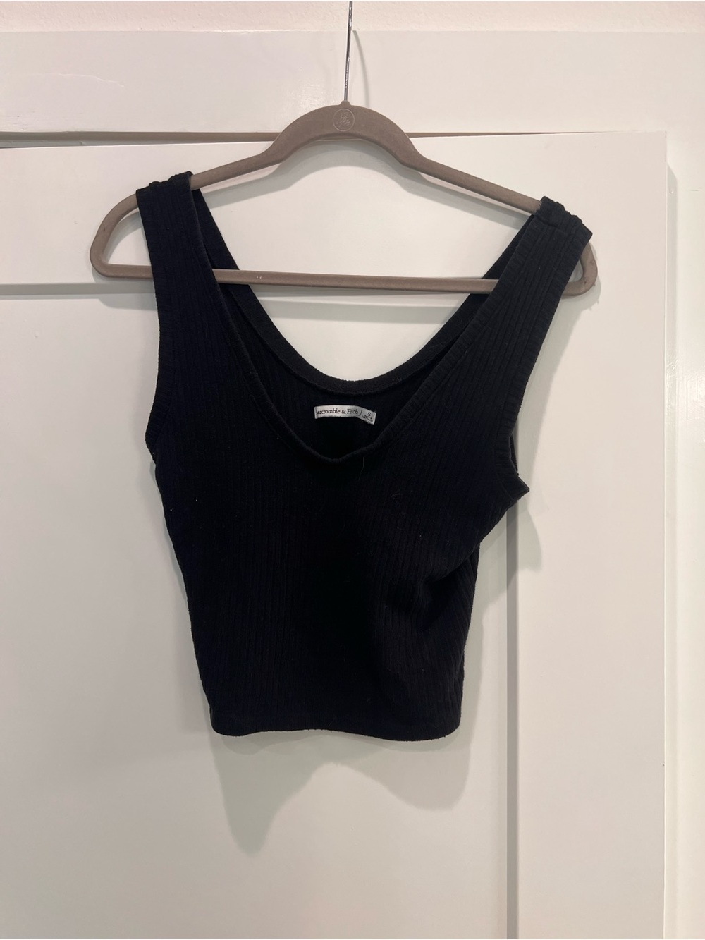 Abercrombie & Fitch Black Ribbed Scoop Tank
